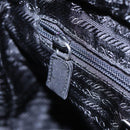 PRADA Tote Bag Nylon Khaki Silver Auth 87760-20