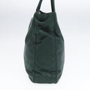 PRADA Tote Bag Nylon Khaki Silver Auth 87760-1