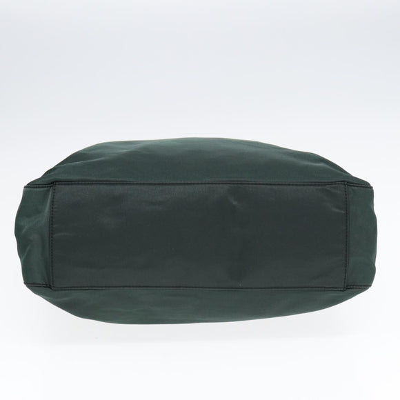 PRADA Tote Bag Nylon Khaki Silver Auth 87760