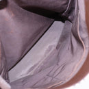 BURBERRY Nova Check Tote Bag Canvas Beige Brown Silver Auth 87766-21