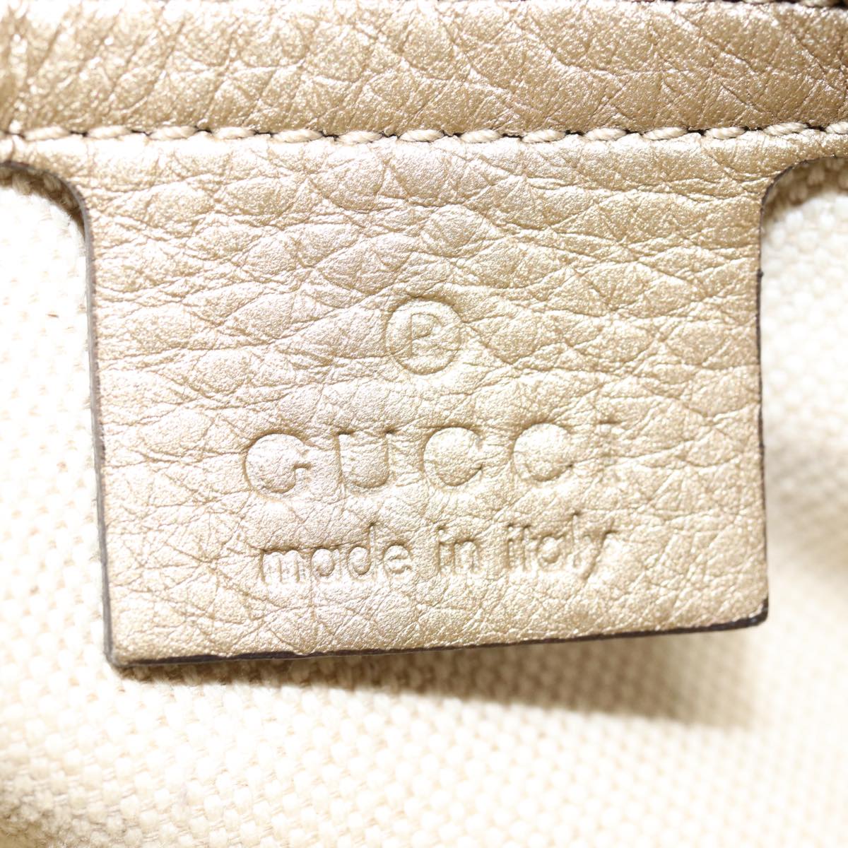 GUCCI GG Canvas Hand Bag Bamboo 2way Beige Gold 282300 Auth 87767