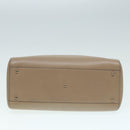 Salvatore Ferragamo Gancini Shoulder Bag Leather Beige Gold Auth 87768-6