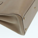 Salvatore Ferragamo Gancini Shoulder Bag Leather Beige Gold Auth 87768-14