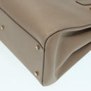 Salvatore Ferragamo Gancini Shoulder Bag Leather Beige Gold Auth 87768-15