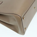 Salvatore Ferragamo Gancini Shoulder Bag Leather Beige Gold Auth 87768-16