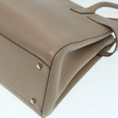 Salvatore Ferragamo Gancini Shoulder Bag Leather Beige Gold Auth 87768-17