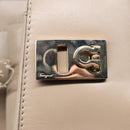 Salvatore Ferragamo Gancini Shoulder Bag Leather Beige Gold Auth 87768-18