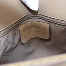 Salvatore Ferragamo Gancini Shoulder Bag Leather Beige Gold Auth 87768-12