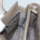 Salvatore Ferragamo Gancini Shoulder Bag Leather Beige Gold Auth 87768-22