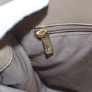 Salvatore Ferragamo Gancini Shoulder Bag Leather Beige Gold Auth 87768-24