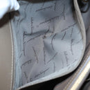 Salvatore Ferragamo Gancini Shoulder Bag Leather Beige Gold Auth 87768-25