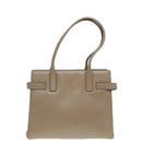 Salvatore Ferragamo Gancini Shoulder Bag Leather Beige Gold Auth 87768-2