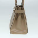 Salvatore Ferragamo Gancini Shoulder Bag Leather Beige Gold Auth 87768-3