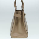Salvatore Ferragamo Gancini Shoulder Bag Leather Beige Gold Auth 87768-4