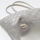 GUCCI GG Canvas Tote Bag Silver Auth 87799-15
