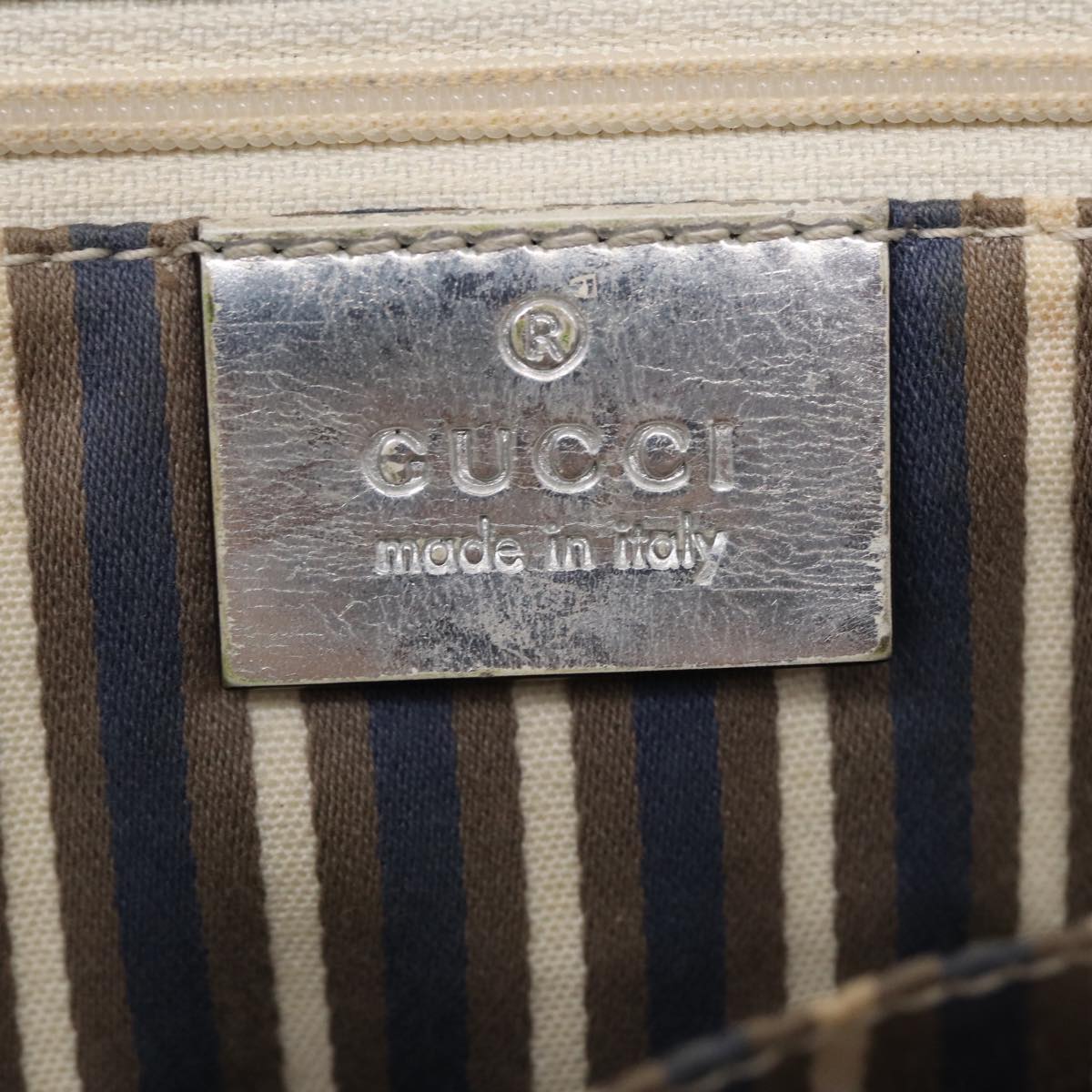 GUCCI GG Canvas Tote Bag Silver Auth 87799