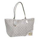 GUCCI GG Canvas Tote Bag Silver Auth 87799-1