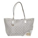 GUCCI GG Canvas Tote Bag Silver Auth 87799-13