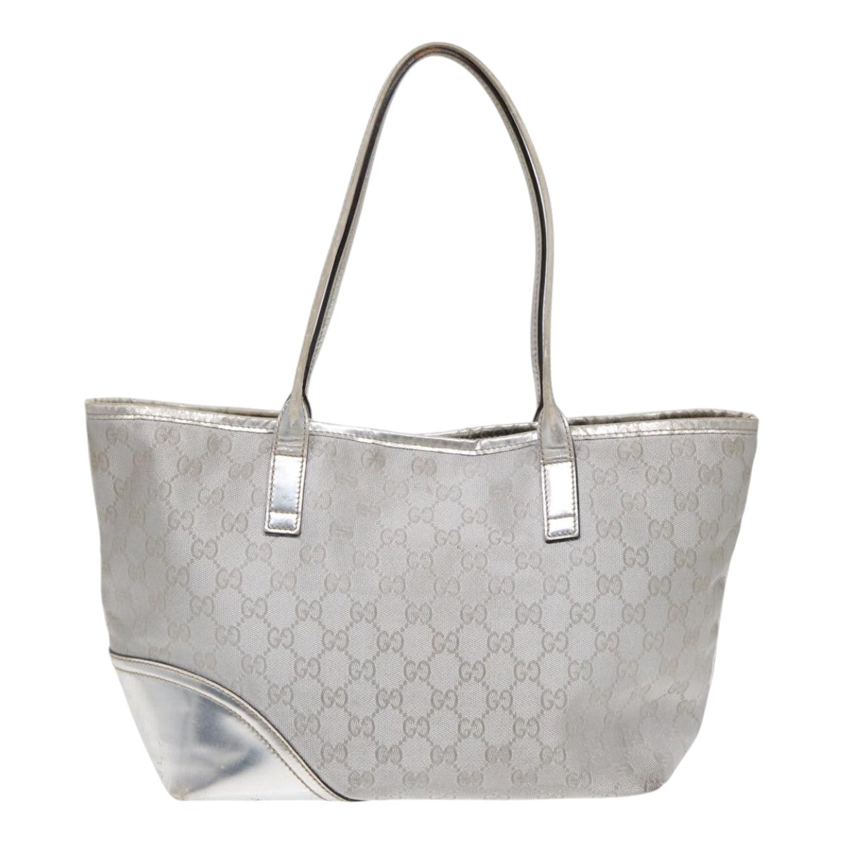 GUCCI GG Canvas Tote Bag Silver Auth 87799 - 0