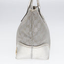 GUCCI GG Canvas Tote Bag Silver Auth 87799-4