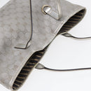 GUCCI GG Canvas Tote Bag Silver Auth 87799-6