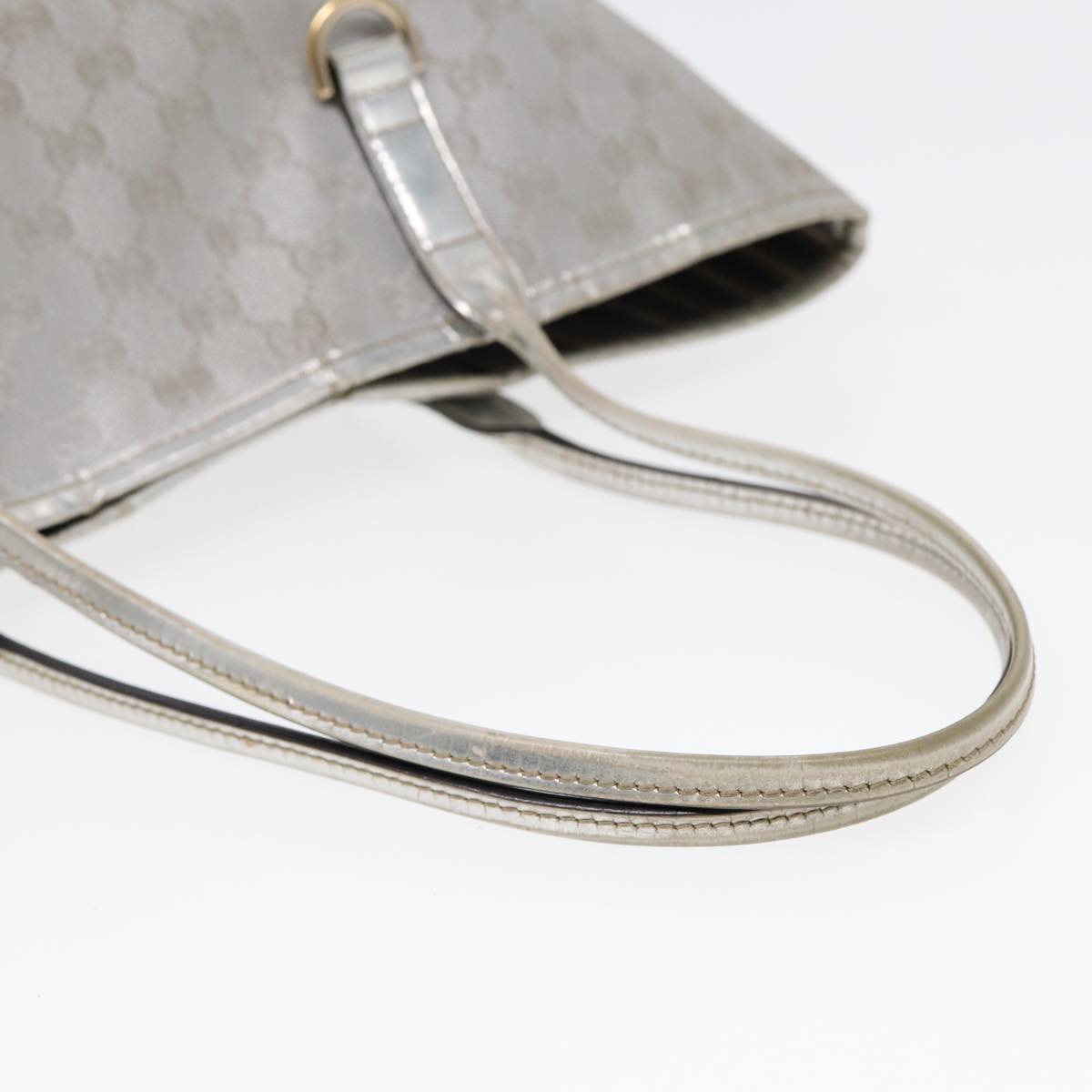 GUCCI GG Canvas Tote Bag Silver Auth 87799