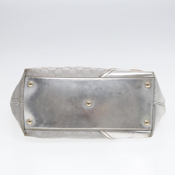 GUCCI GG Canvas Tote Bag Silver Auth 87799