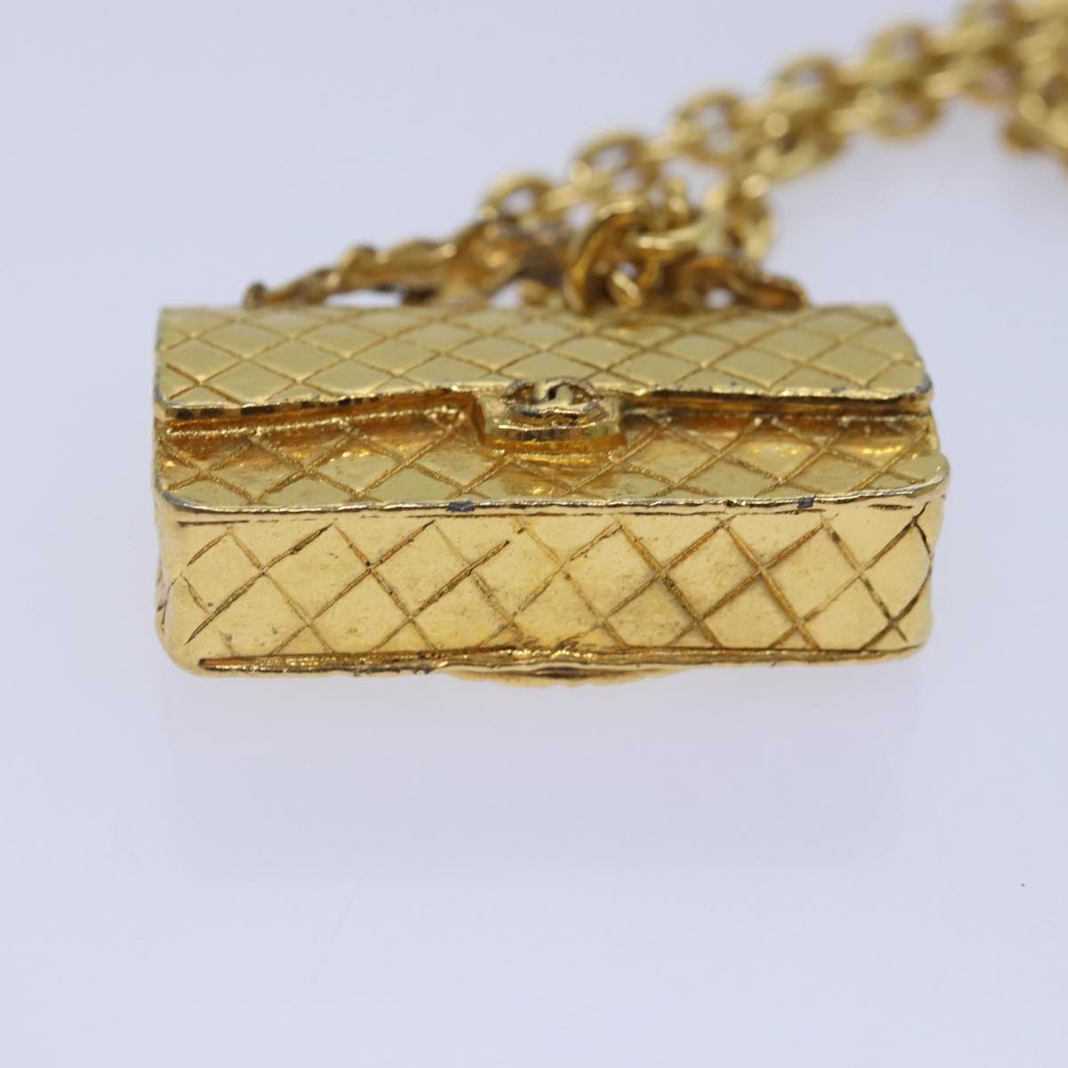 CHANEL Necklace Metal Gold CC Auth 87804A