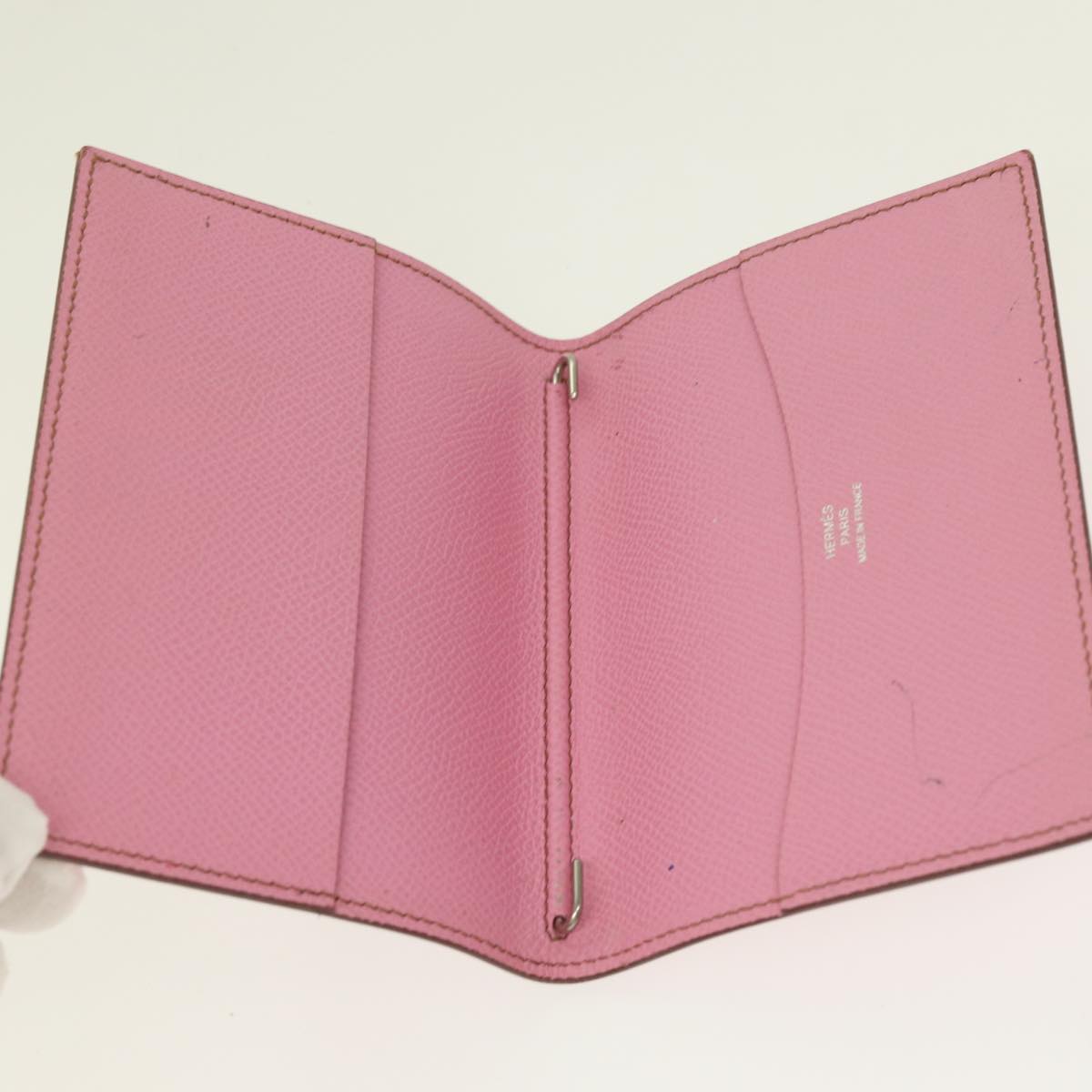 HERMES Agenda PM Day Planner Cover Epsom Leather Pink Auth 87806