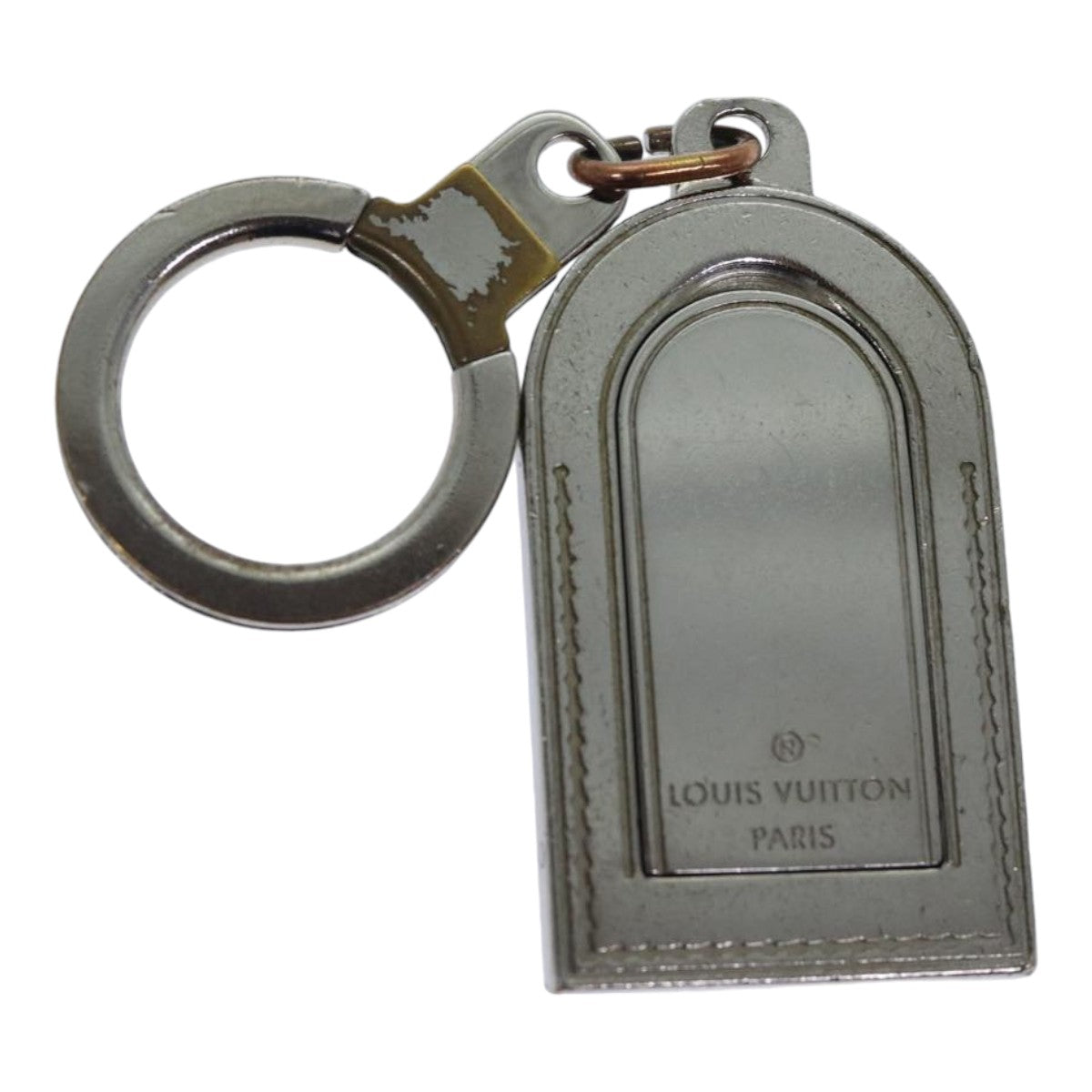 LOUIS VUITTON Porte Cles Porte Address Key Holder metal Silver M9234P Auth 87849