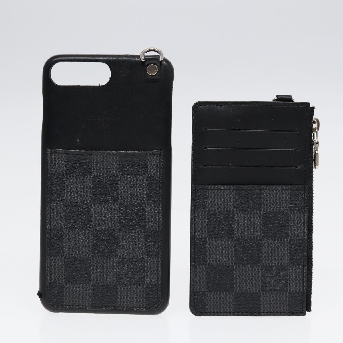 LOUIS VUITTON Damier Graphite Play Phone 8 iPhone Case N60074 LV Auth 87852