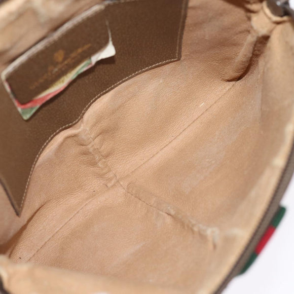 GUCCI GG Supreme Web Sherry Line Shoulder Bag PVC Beige 904 02 047 Auth 87866