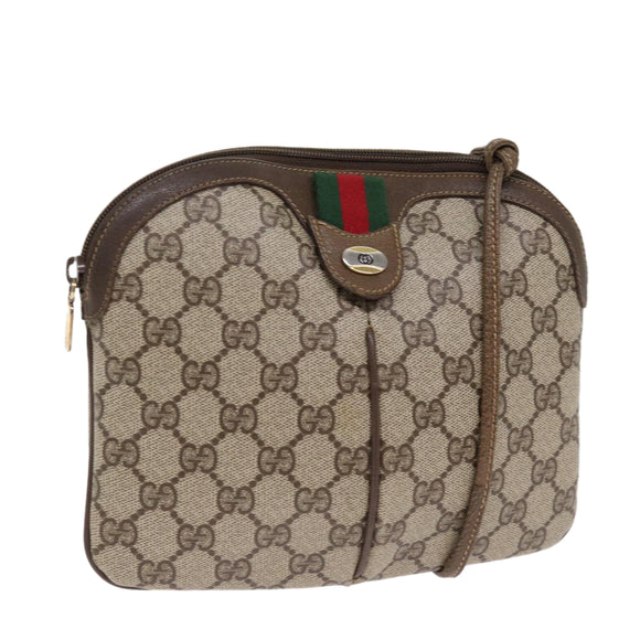 GUCCI GG Supreme Web Sherry Line Umhängetasche PVC Beige 904 02 047 Auth 87866