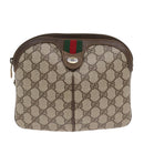 GUCCI GG Supreme Web Sherry Line Shoulder Bag PVC Beige 904 02 047 Auth 87866-13
