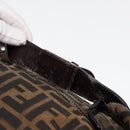 FENDI Zucca Canvas Vanity Pouch Brown Black Silver Auth 87877-8