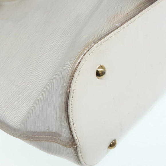 LOUIS VUITTON Epi Plage Lagoon Bay Tote Bag White Clear M92151 LV Auth 87892