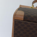 CELINE Macadam Canvas Handtasche PVC Leder Braun Gold Auth 87901-9