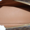 CELINE Macadam Canvas Handtasche PVC Leder Braun Gold Auth 87901-10