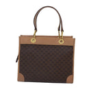 CELINE Macadam Canvas Handtasche PVC Leder Braun Gold Auth 87901-2