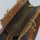 CELINE Macadam Canvas Handtasche PVC Leder Braun Gold Auth 87901-6