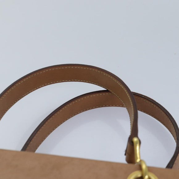 CELINE Macadam Canvas Handtasche PVC Leder Braun Gold Auth 87901