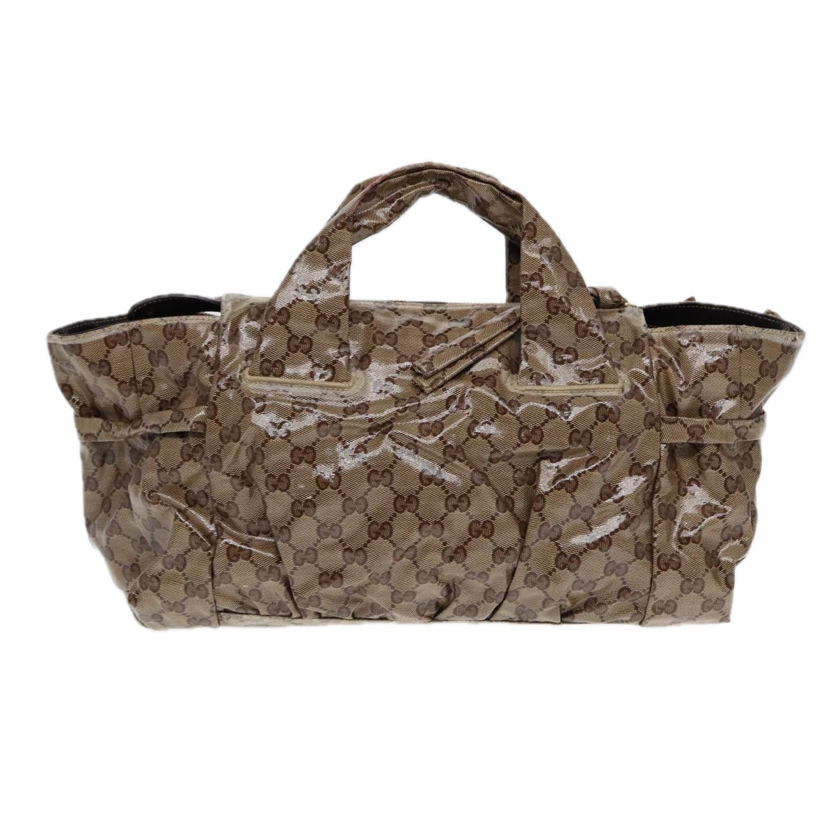 GUCCI GG Crystal Hand Bag Beige Gold 197020 Auth 87904 - 0