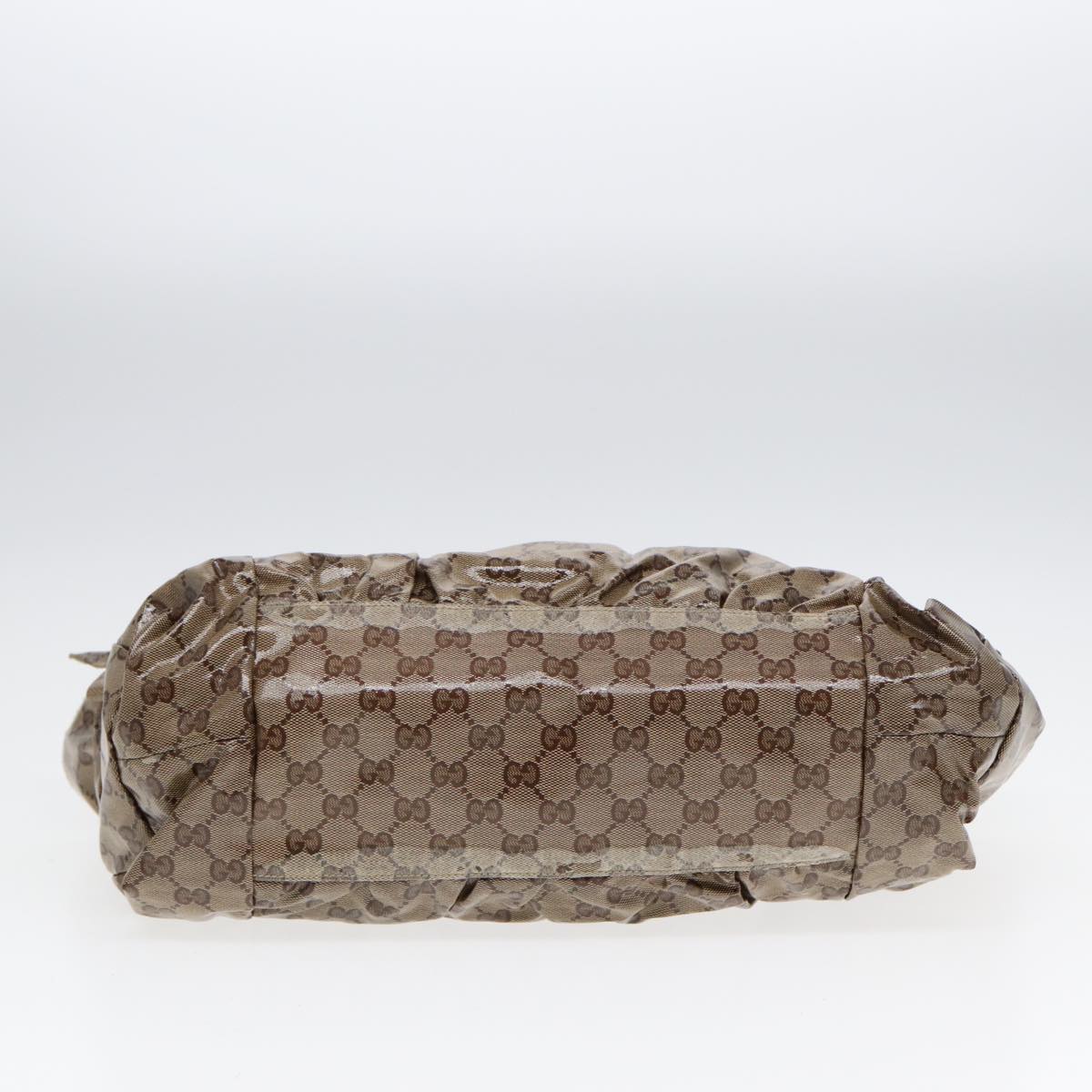 GUCCI GG Crystal Hand Bag Beige Gold 197020 Auth 87904