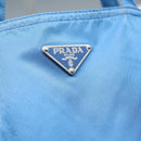 PRADA Tote Bag Nylon Blue Silver Auth 87908-17