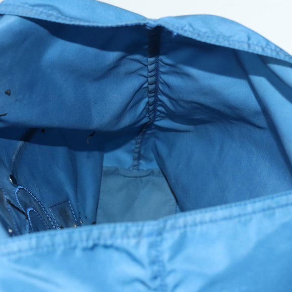 PRADA Tote Bag Nylon Blue Silver Auth 87908