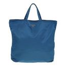 PRADA Tote Bag Nylon Blue Silver Auth 87908-13