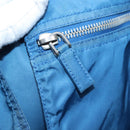 PRADA Tote Bag Nylon Blue Silver Auth 87908-21