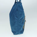 PRADA Tote Bag Nylon Blue Silver Auth 87908-3