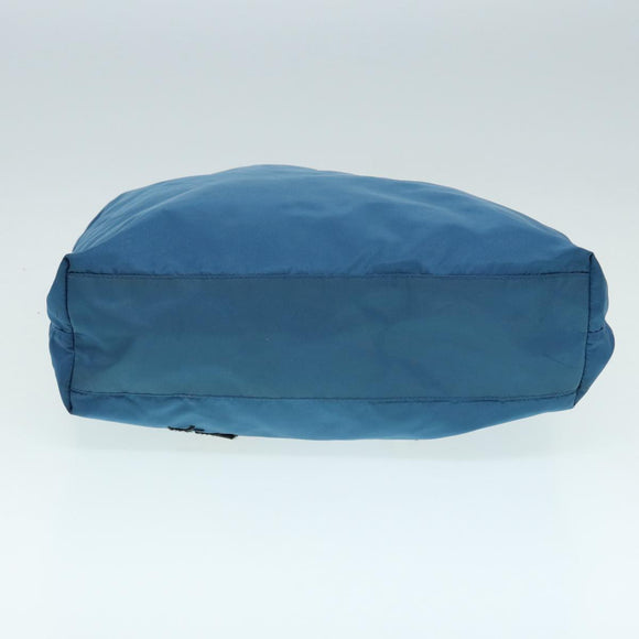 PRADA Tote Bag Nylon Blue Silver Auth 87908