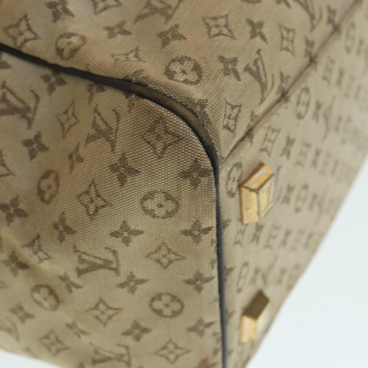 LOUIS VUITTON Monogram Mini Josephine GM Hand Bag Khaki M92310 LV Auth 87965